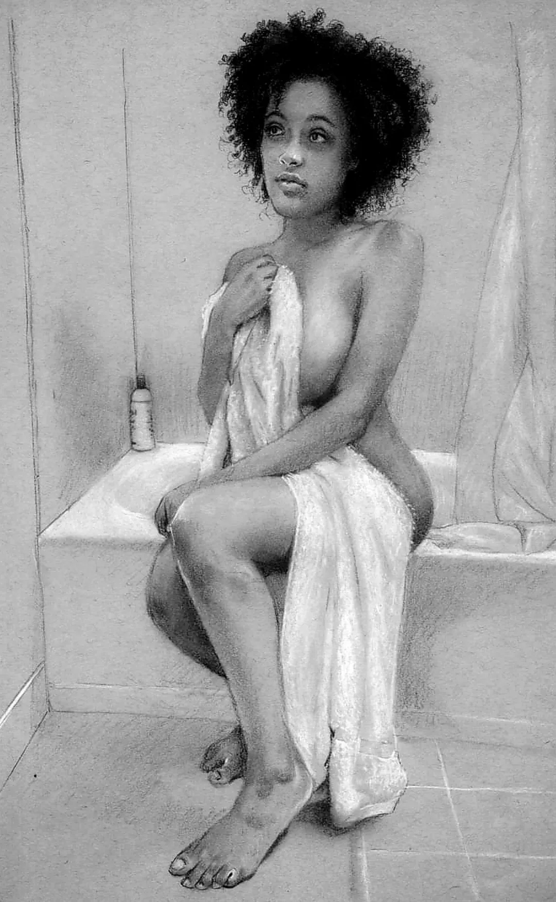 Charcoal pencil drawing posted by ScotchFinger01