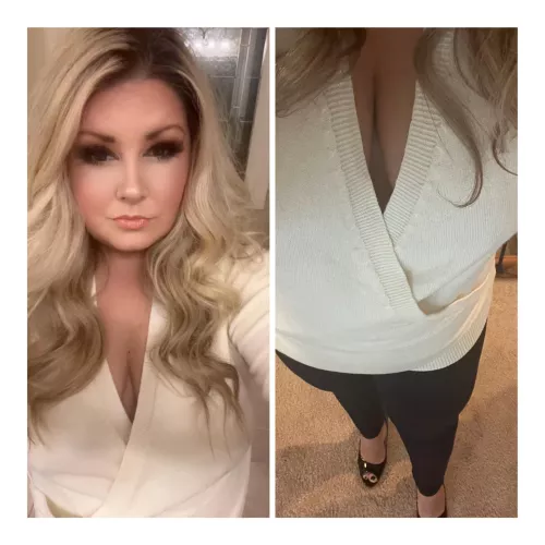 Forgot to wear green and a Bra today by highheel_hotwife