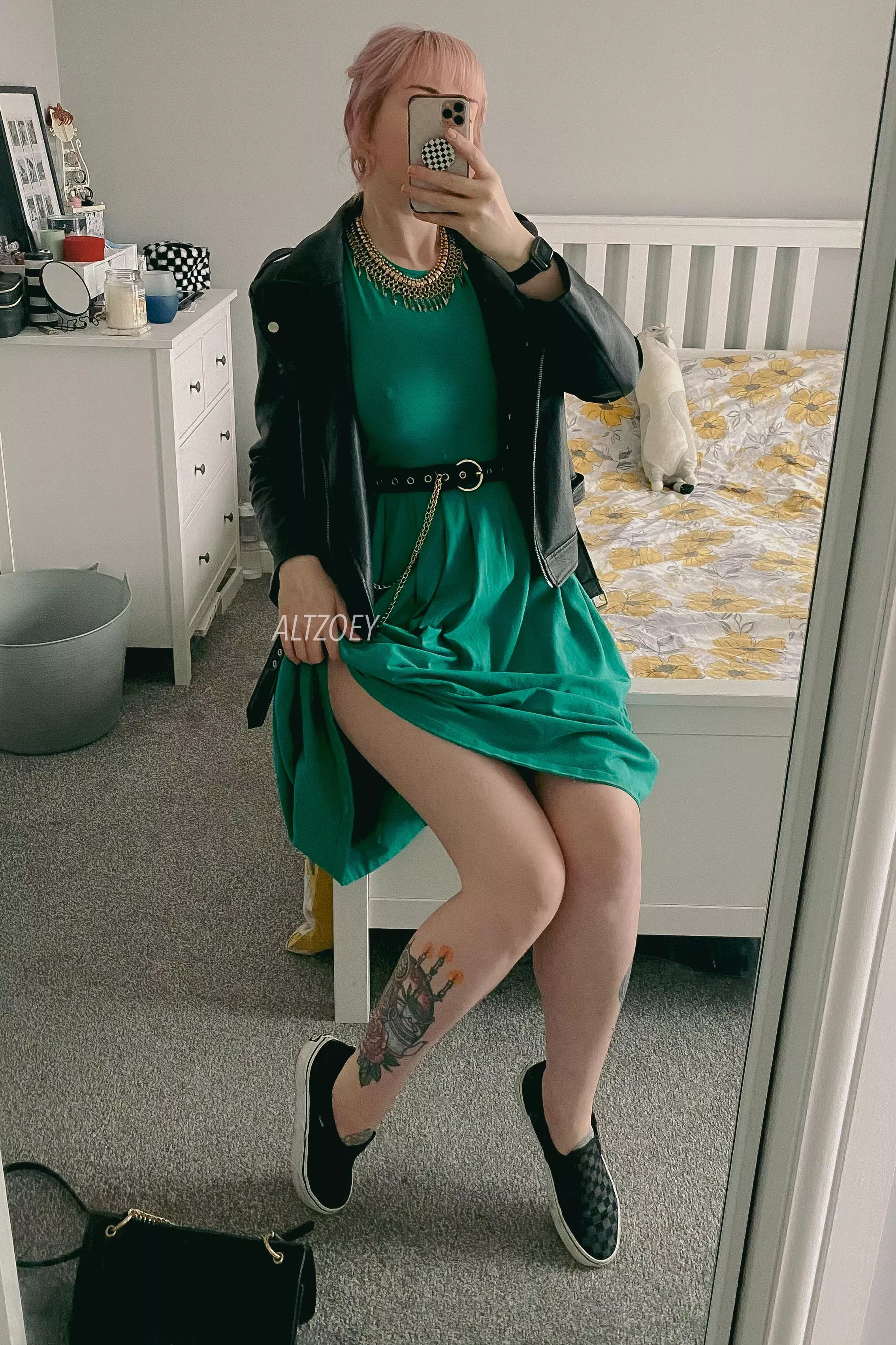 Happy St.Paddy’s day - in my green dress just for today, my colleagues are in for a real treat posted by lingeriecleaner