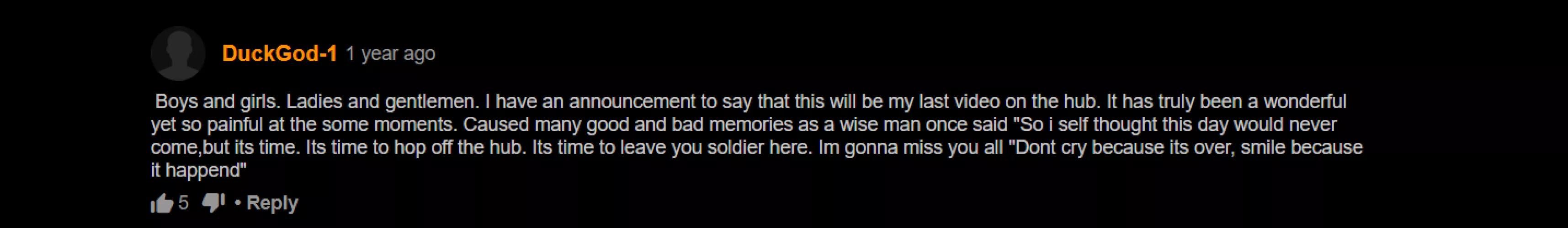 It has been an honor by bustymf3