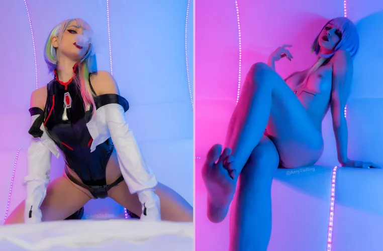 Lucy (Aery Tiefling) [Cyberpunk Edgerunners][OC] by AeryKorvair