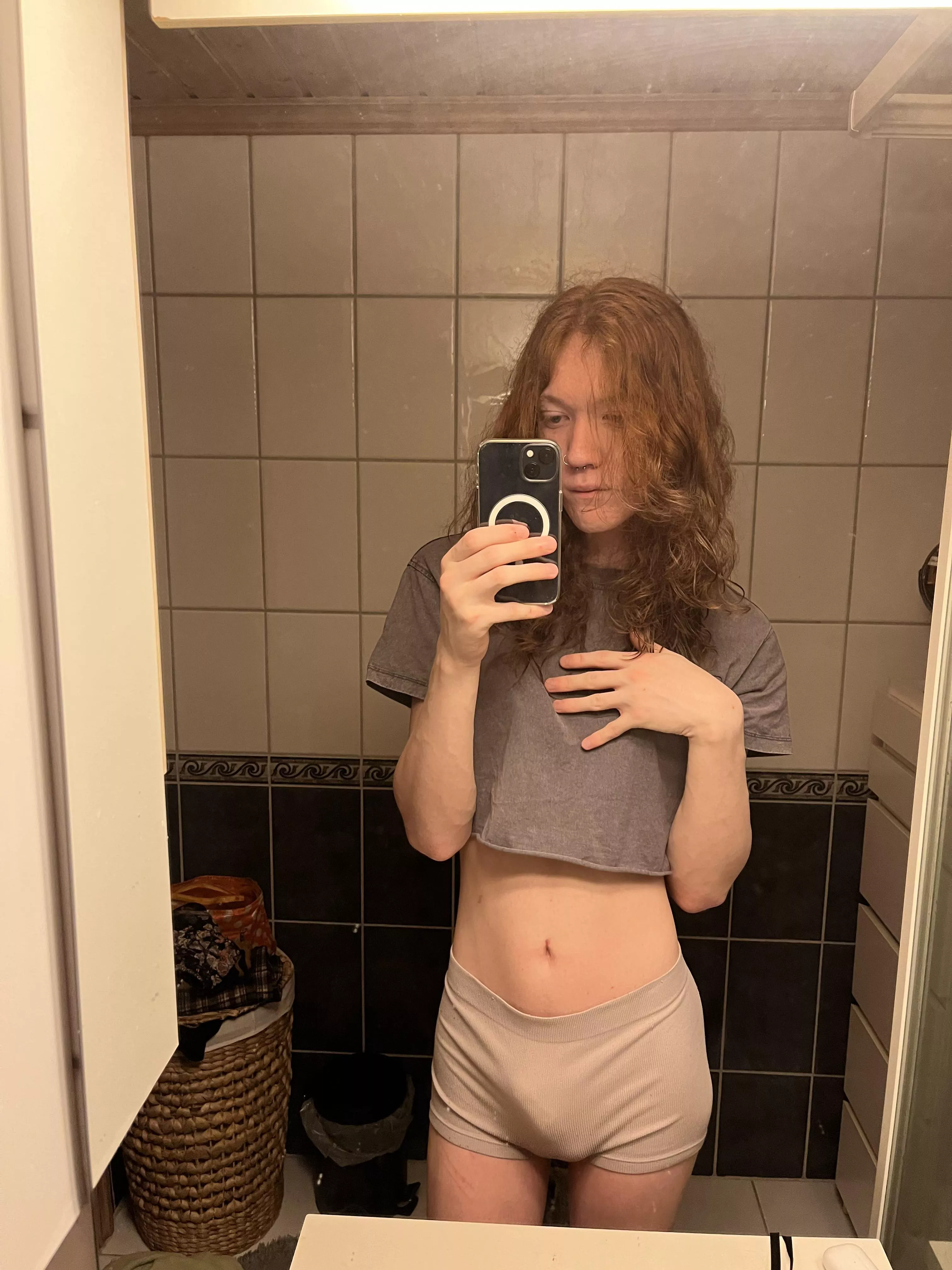 Simple mirror selfie in my WOMENS boxers posted by Erika_nsfw