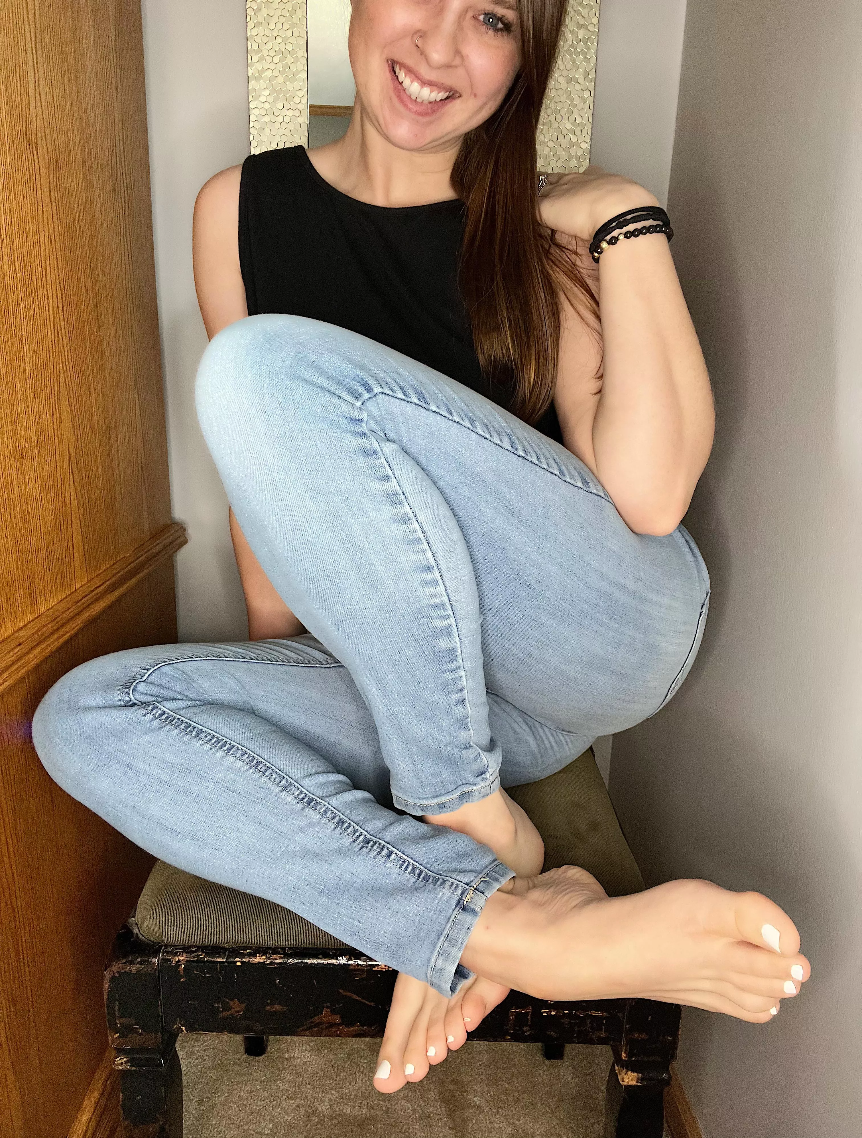 Warning: wearing white nail polish on your toes may cause intense desire to show them off to strangers posted by MsMadiWilder