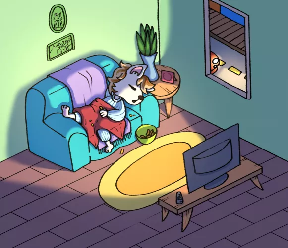 who never fell asleep while watching a movie at the end of the night? 😴 by sartimagine