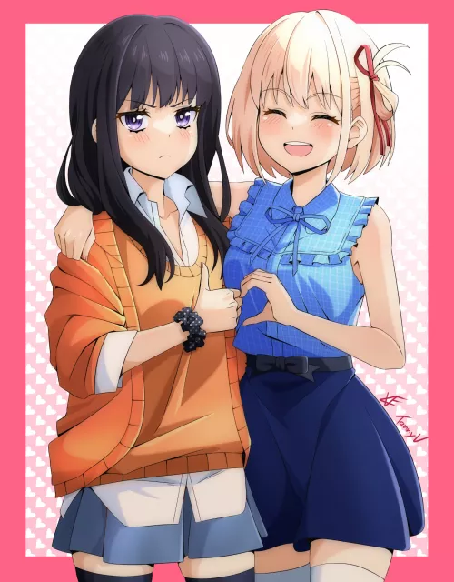 Wholesome moment with the Hun (By TannyV) [Lycoris Recoil] by queshu22