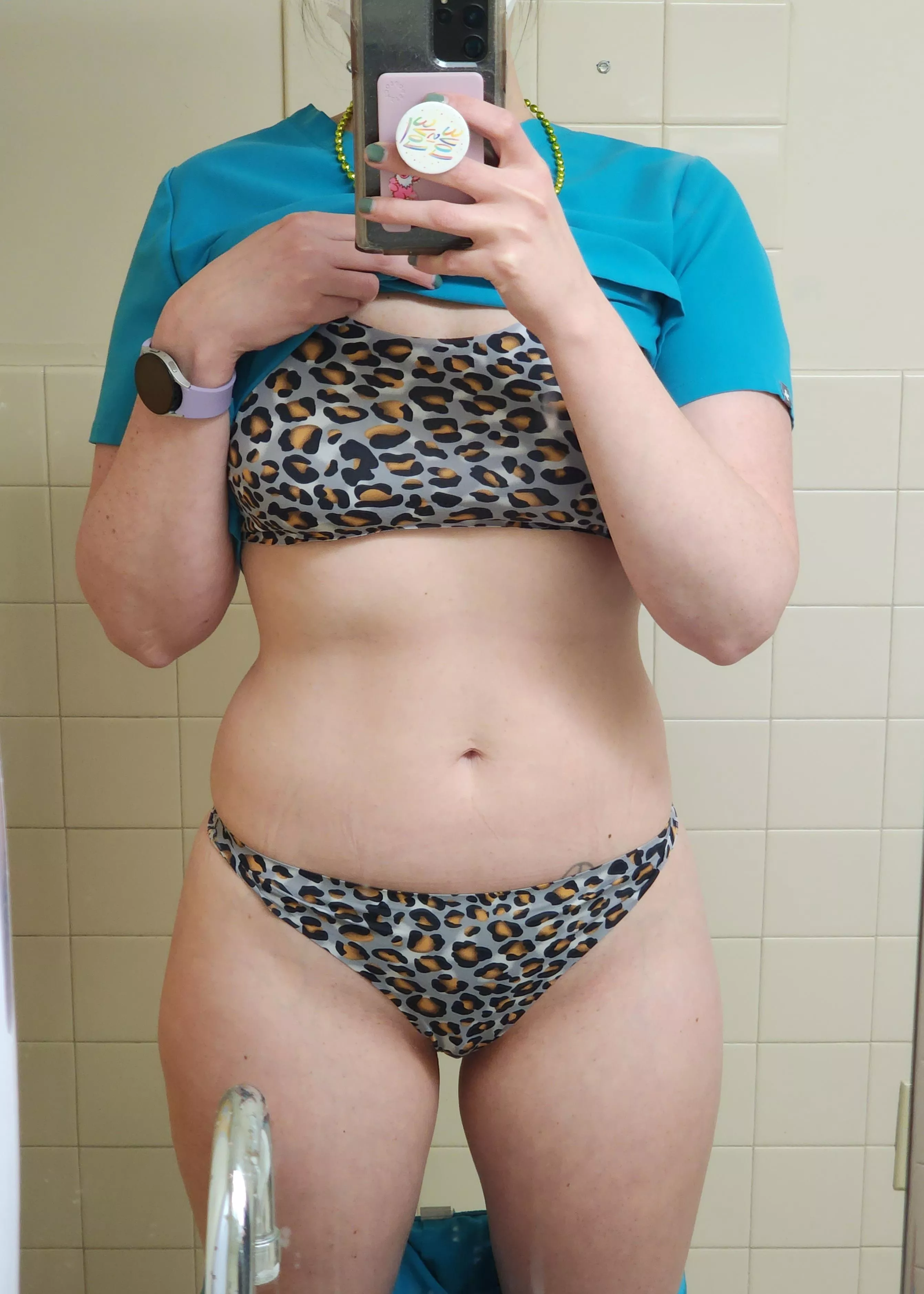 Couldn't go out for St. Patrick's Day today, but I wore some cute undies to show off while working [F] posted by TimidLilyGirl