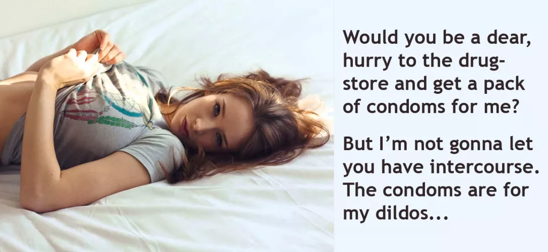 Isn't it a bad tease, your girlfriend sends you to buy condoms but they are not for you? by FairChastity