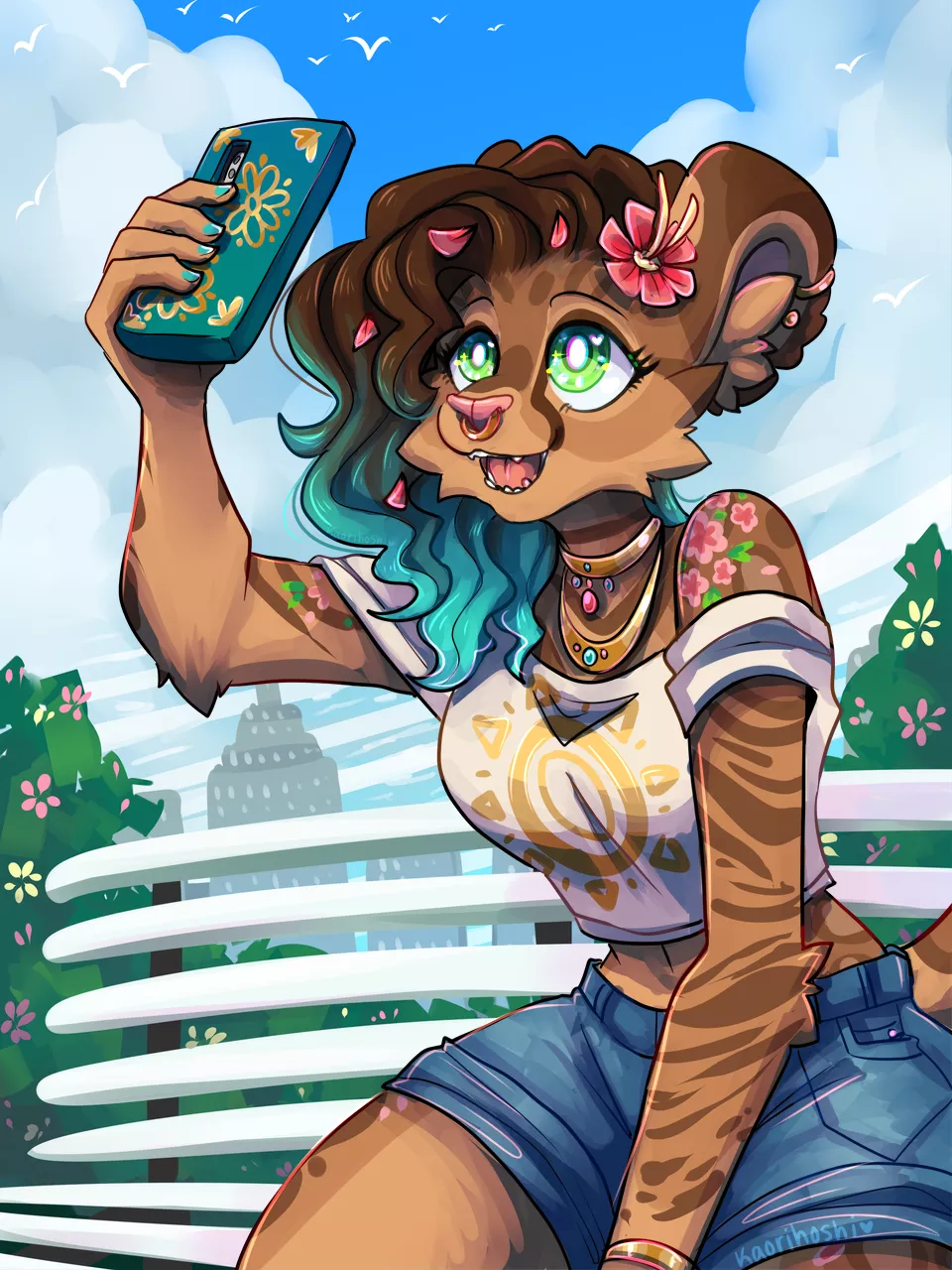 Lemme take a selfie! (art by me- oc belongs to firestardraws) posted by xokaorihoshiox