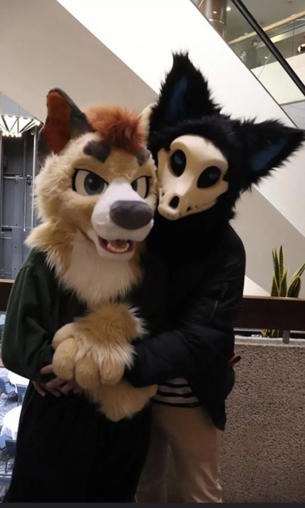Me and my partner at a con after I converted him to become a furry posted by Crowfoot777