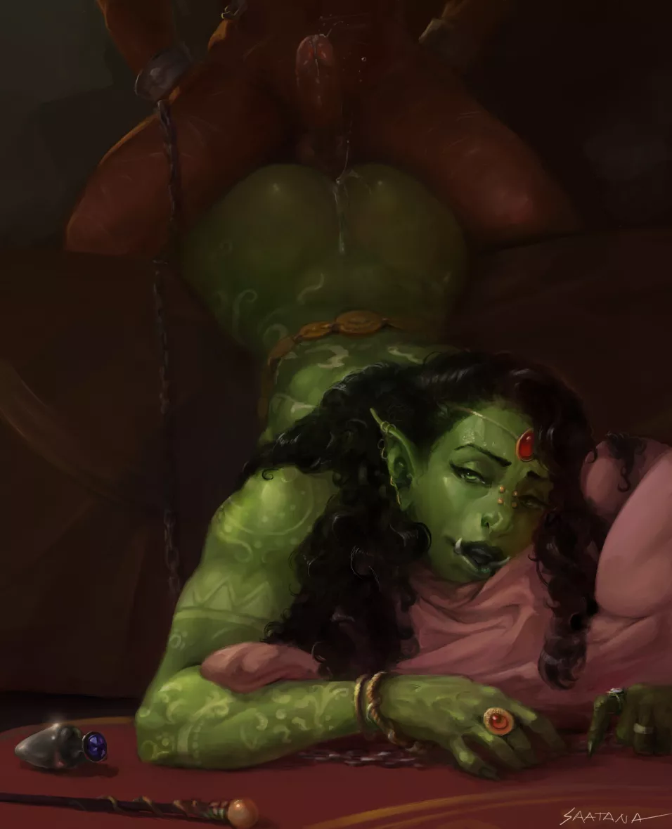 Orc princess and her slave (saatana) posted by Billy3414