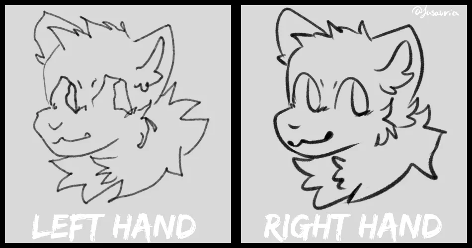 What is your drawing hand? (art by me) by jusauria_sfw