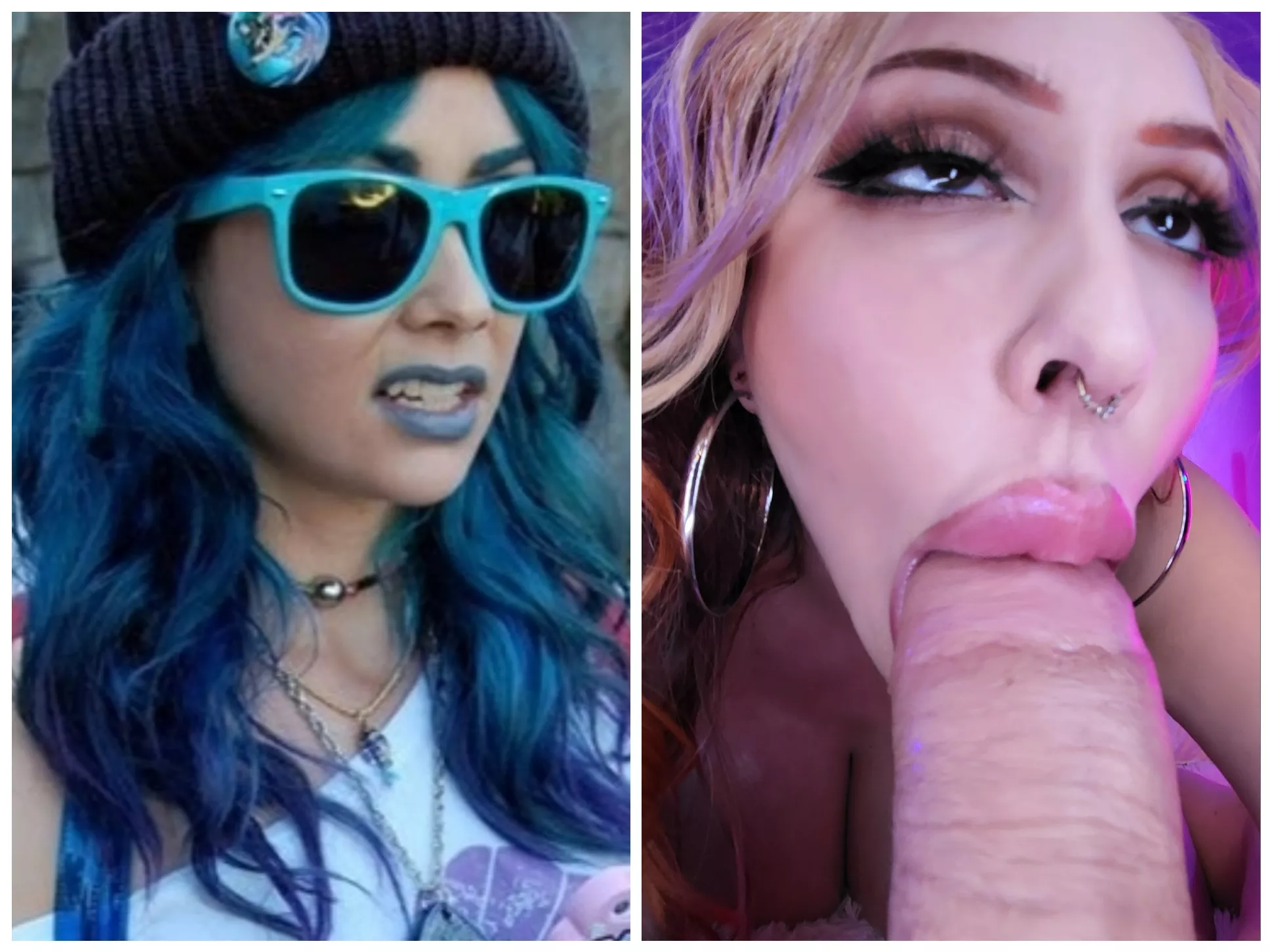 Back when I was a disapproving hipster and me now as a cum filled flesh light. posted by omystephaniemichelle