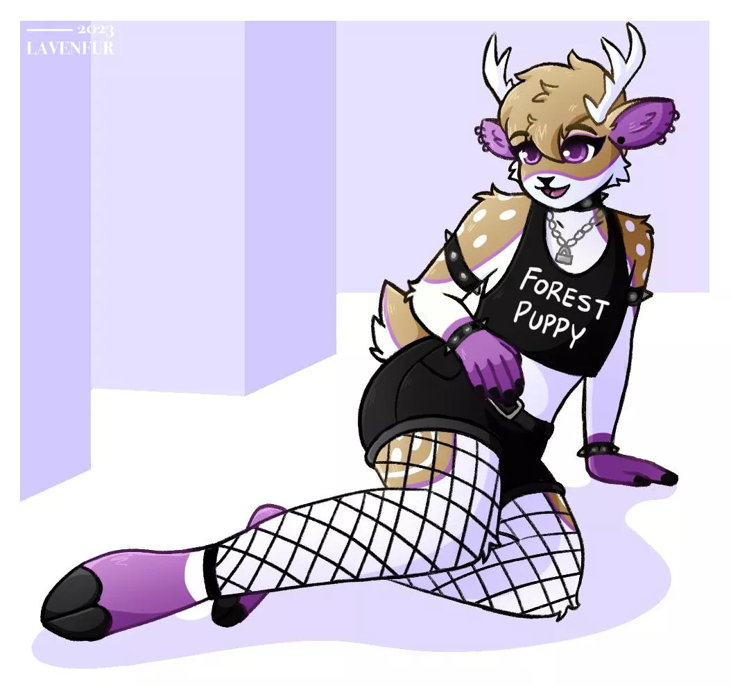 Forest Puppy! 💜 (By me: @Lavenfur on twitter)‬ posted by Lavenfur