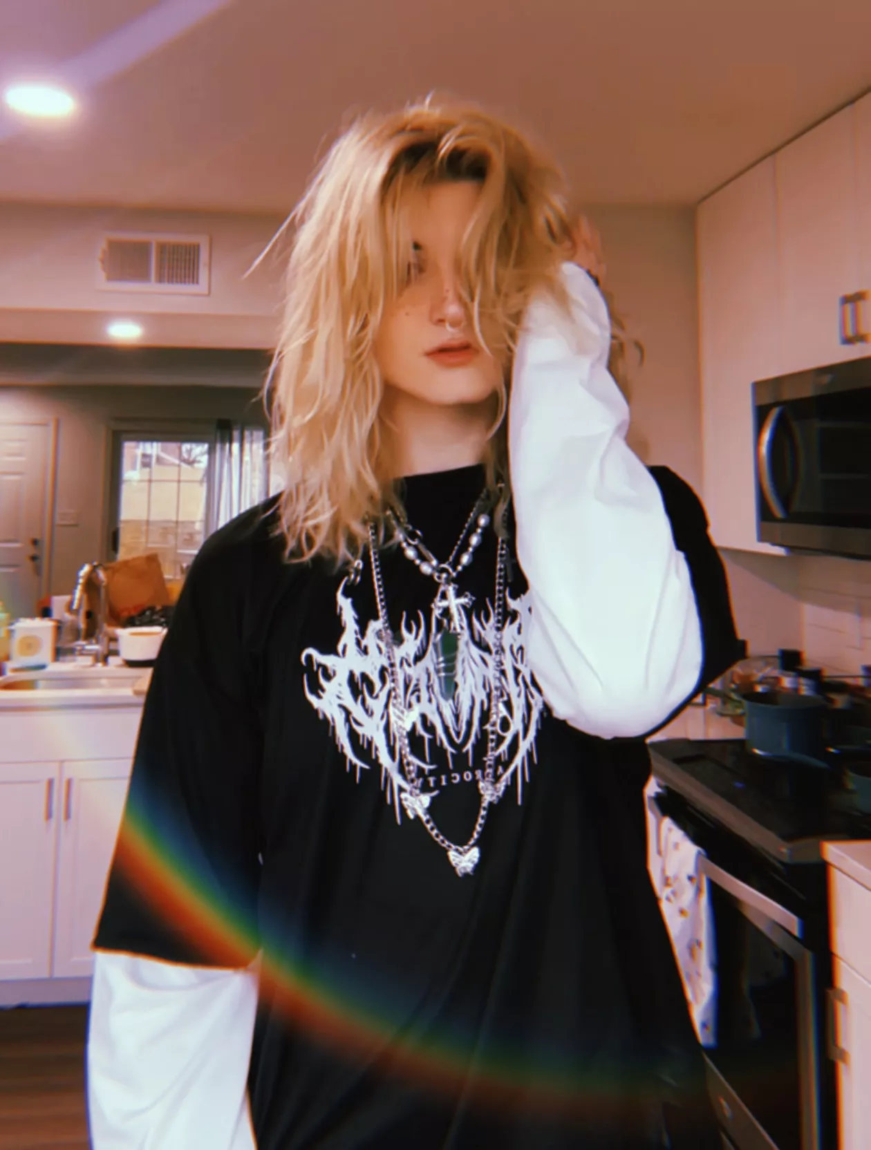 goth puppy boy in the sunrise posted by WIFEMODER