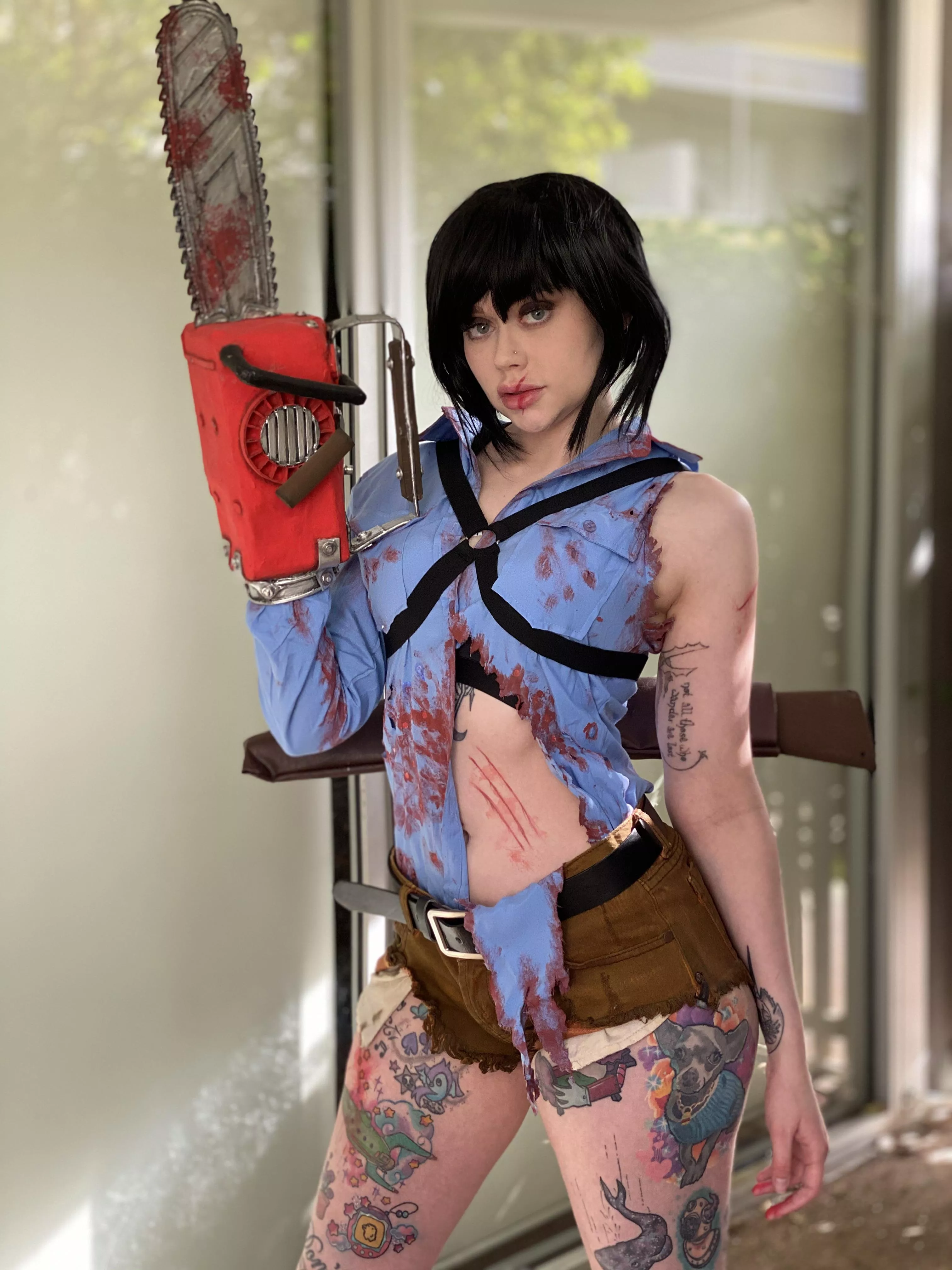 Hail to the king, baby. Ash Williams by me, Evey Dantes. posted by Boneitis_Sufferer