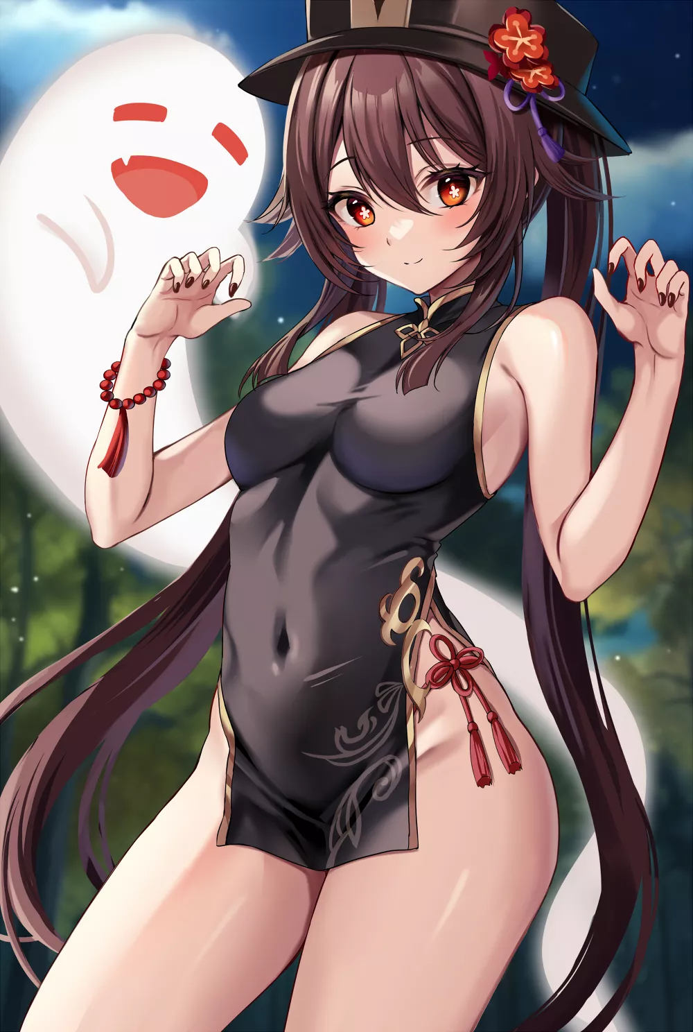 Hu Tao in Chinese outfit posted by kmlshblr