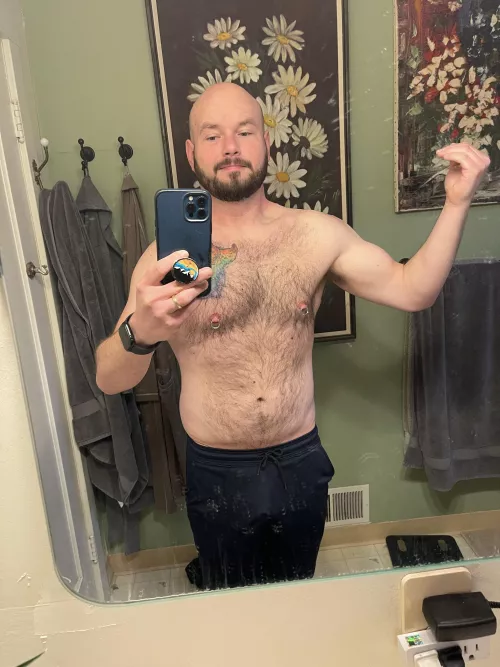 I’ve been working on the chest/arms lately (Don’t mind the sleepy morning face) by CoreyB105