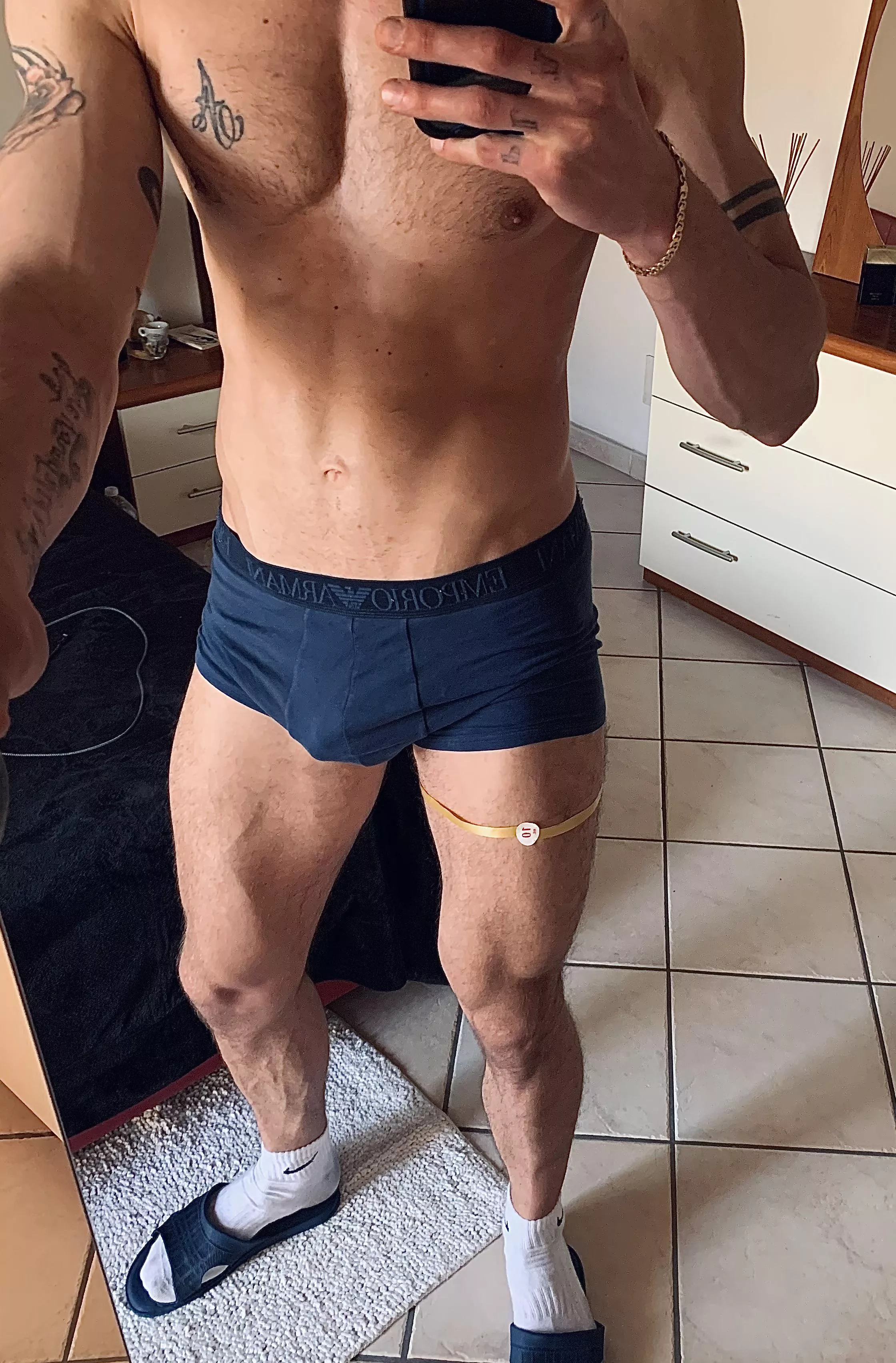 Measuring my thigh before getting my snake tattoo posted by MessyTop23