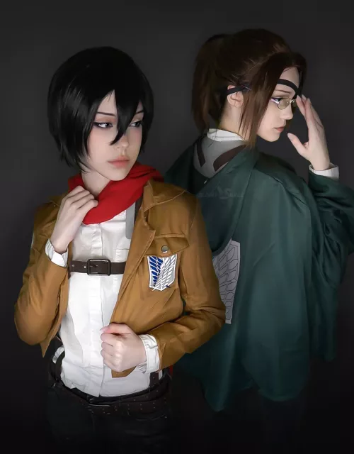 Mikasa and Hange cosplay by BunnyGirlBree by BreesKnees420