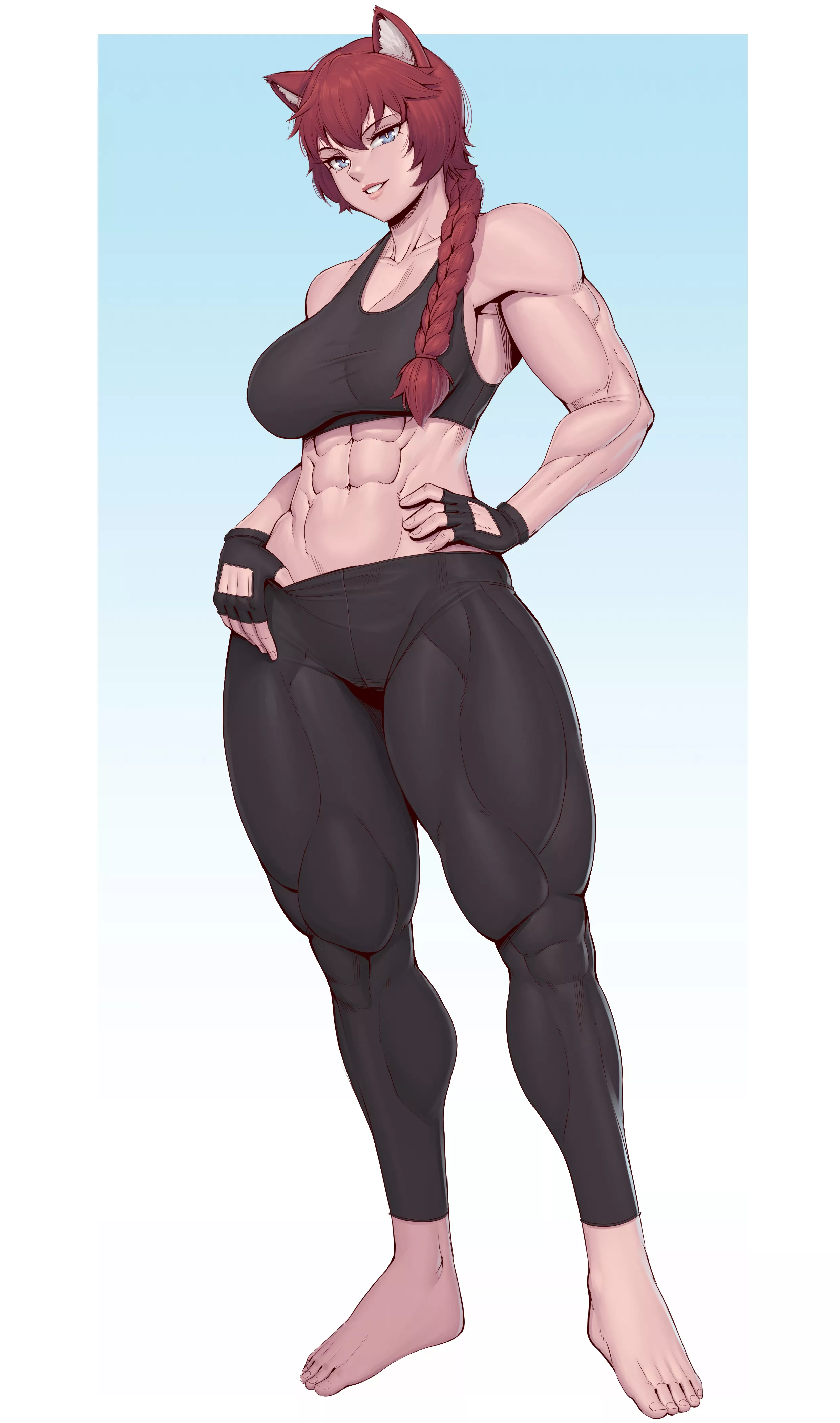Muscular foxgirl [Artist: SpeedL00ver] posted by ComaOfSouls