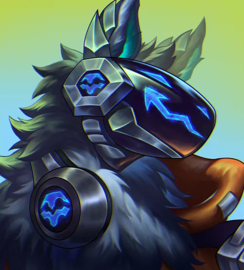 My protogen OC, his name is Katsu. by Bernardo_Vaz_Muller