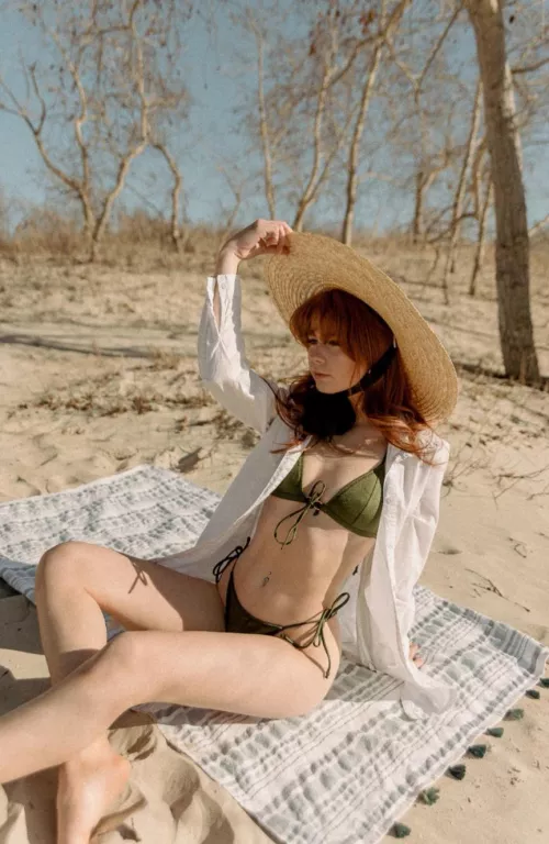 On the Beach Enjoying the Sun by energizedredhead