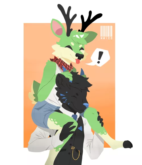 The best use you could think of for these horns! Great commission of a friend and I made by @Nwico2 by shadowtigerUwU