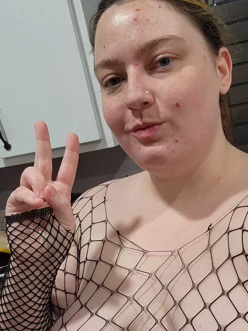Wearing fishnets while I bake some cakes by curvymonstergirl316