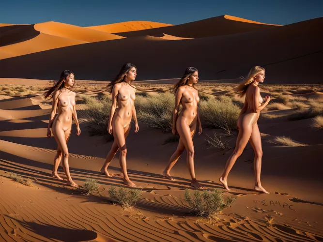 Windblown Desert Slave Coffle (aea4pc / Stable Diffusion) by aea4pc