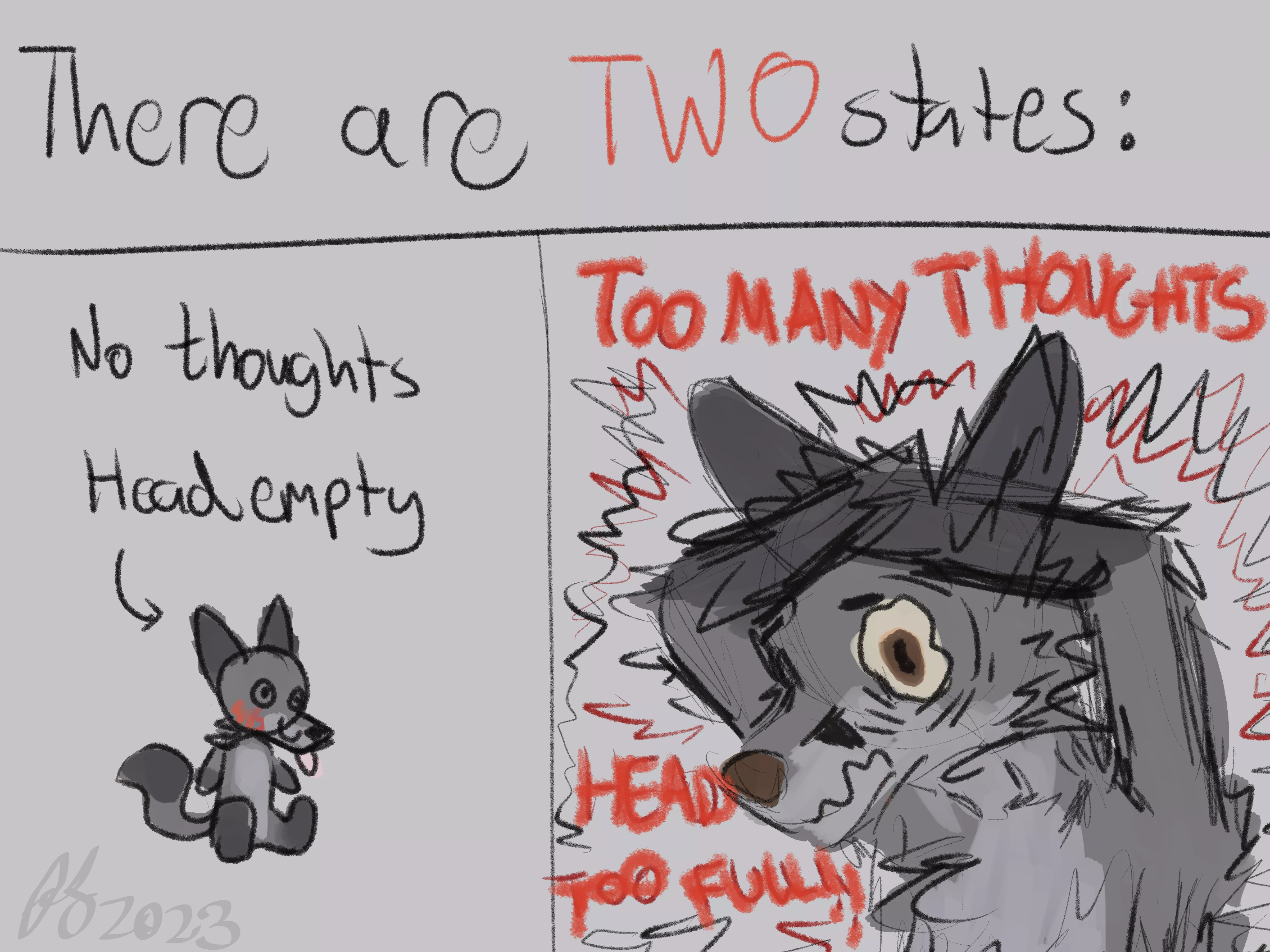 Anxiety, by @FurrySoren on Twitter. posted by FurrySoren