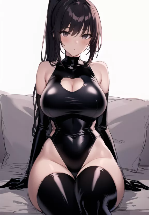 Black: Gloves, Leotard, & Thigh-Highs posted by CheetahSperm18