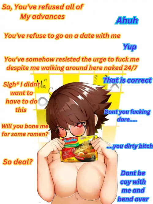 Desperate times, call for desperate noodles [Ramen] [implied sex] [male pov] [Artist-偽NiN] by That-one-Ace-