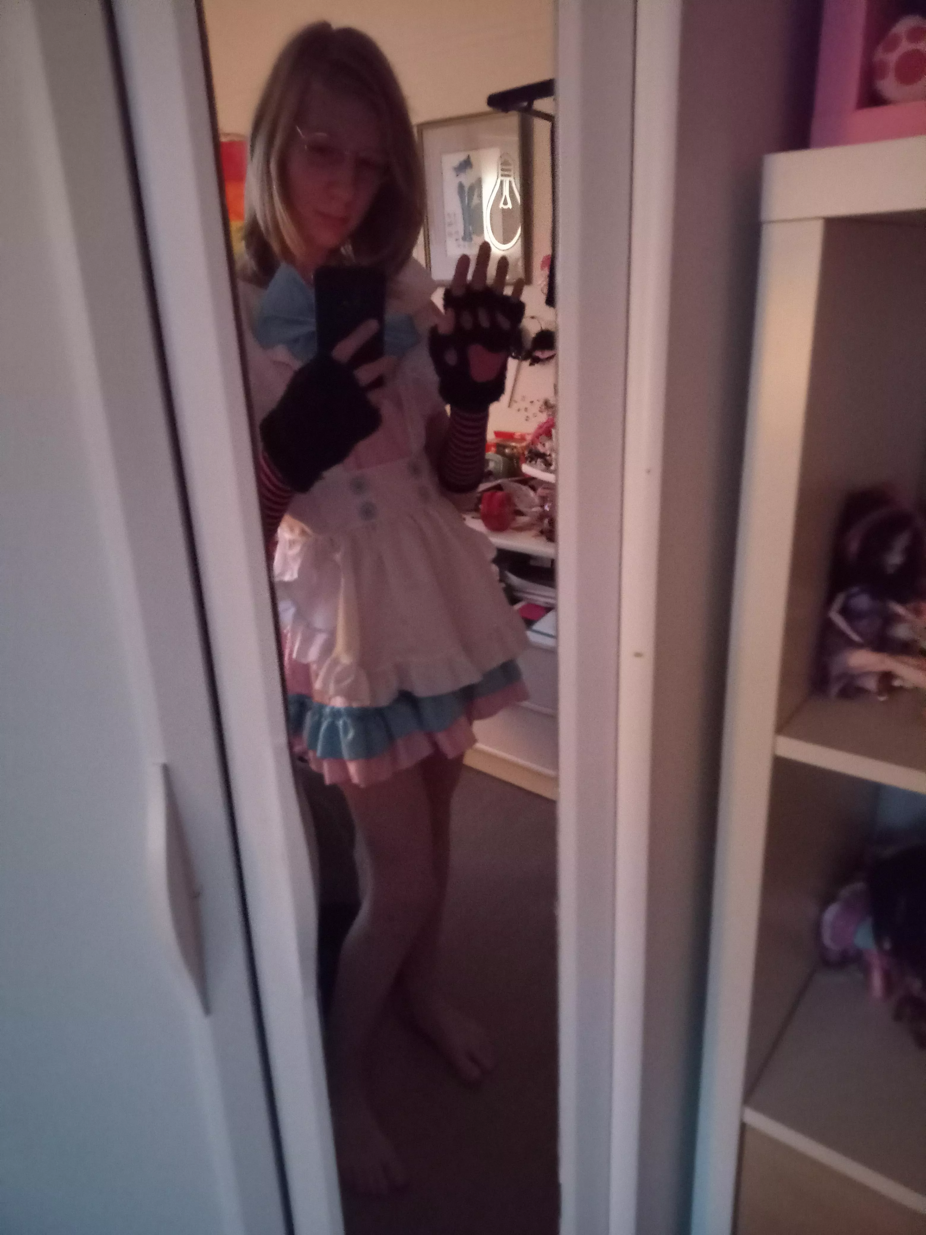 Hey! I really enjoyed your comments, so.. here’s a picture of me in maid suit! Am i pretty ?🥺👉👈 posted by Ashley_femboy