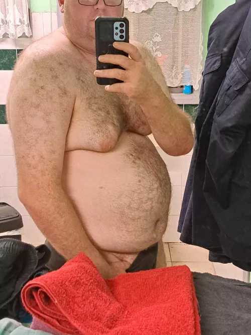 Home from work shower time. by H1ght0w3r86