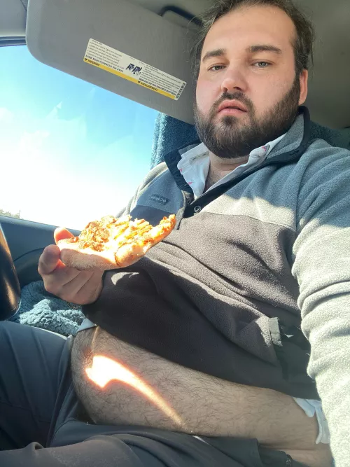 Hopefully this slice of pizza can hold me over until I get the the drive through 😅 by nearlyruinedpiggy