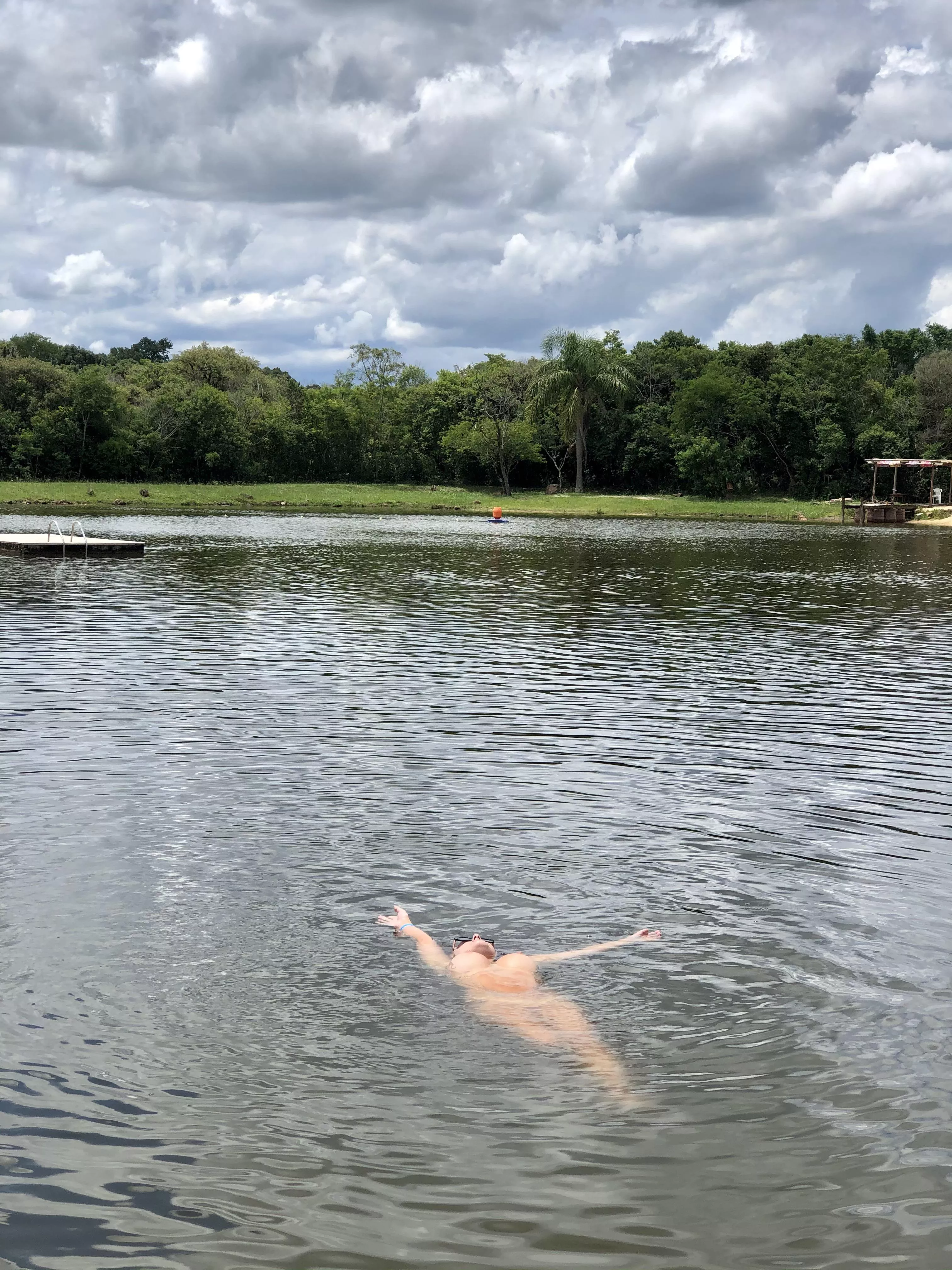 I hope they don’t mind that I’m swimming naked 😜 posted by Brazilian-Redhead