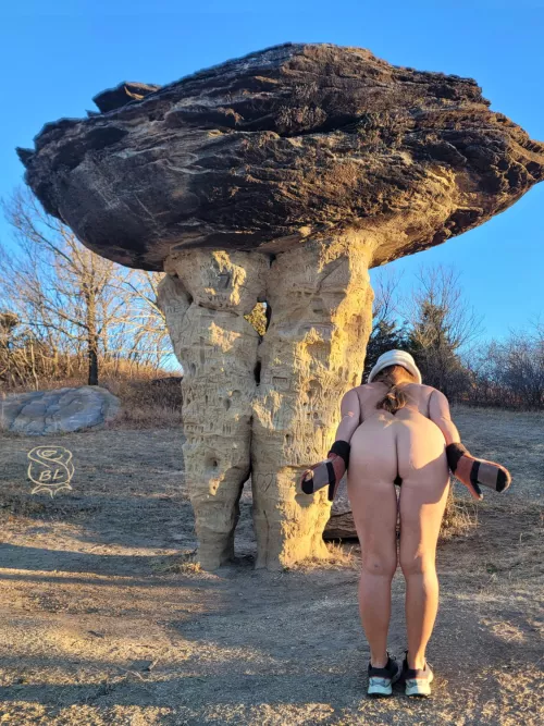 Me'n my mittens mimicking a massive mushroom on a Monday morning by BareLeiaRose