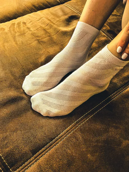 My sweet cute feet in white socks. by JoysephineOF