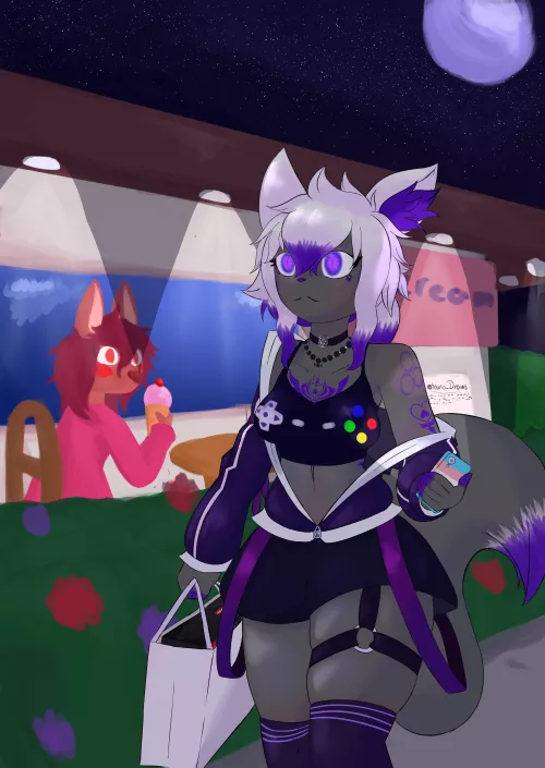 Night cat style~! By me: @KuroToDraw twitter by KuroToDraw