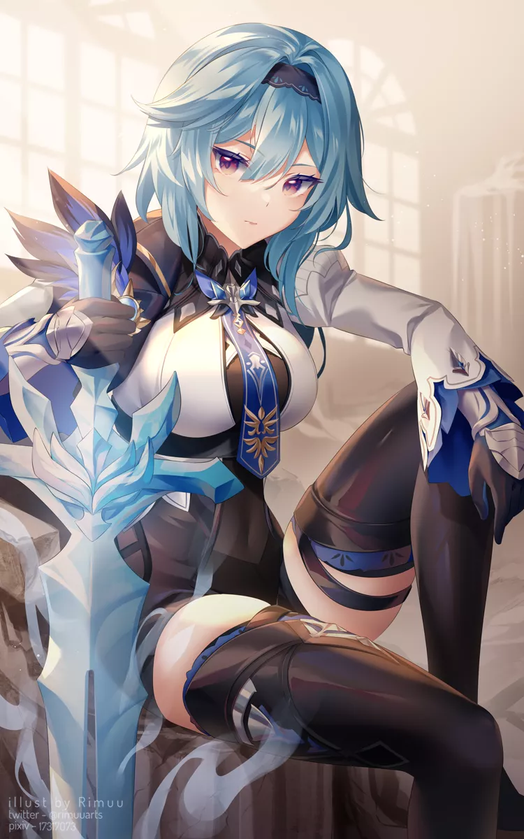 Eula with crystal sword (rimuuarts) [Genshin Impact] posted by elegantloveglimmer