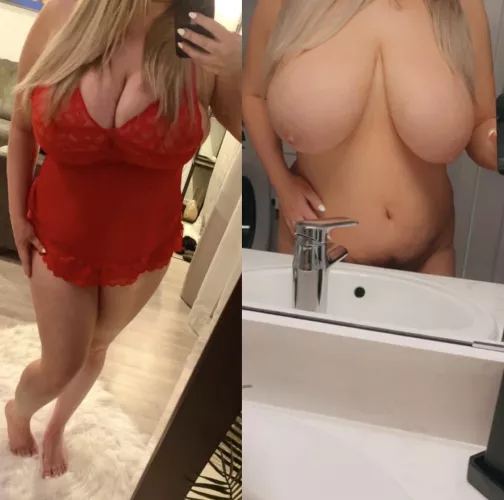 Happy titty Tuesday, here’s an on/off by Bustyhousewifey