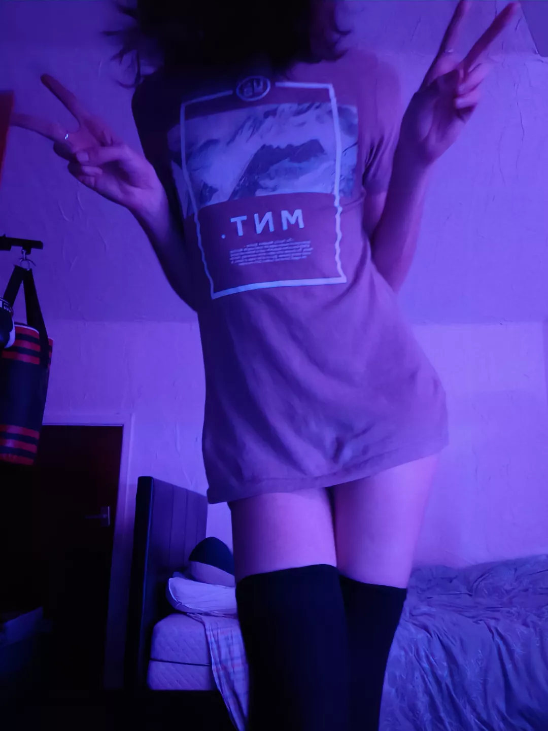 I can't sleep so I took this. This shirt is *barely* long enough :3 posted by Silkiemoth95