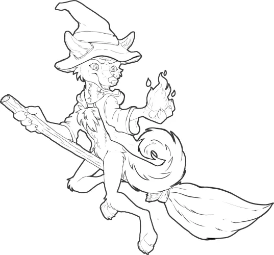 I drew a husky witch by DragonnRaptor