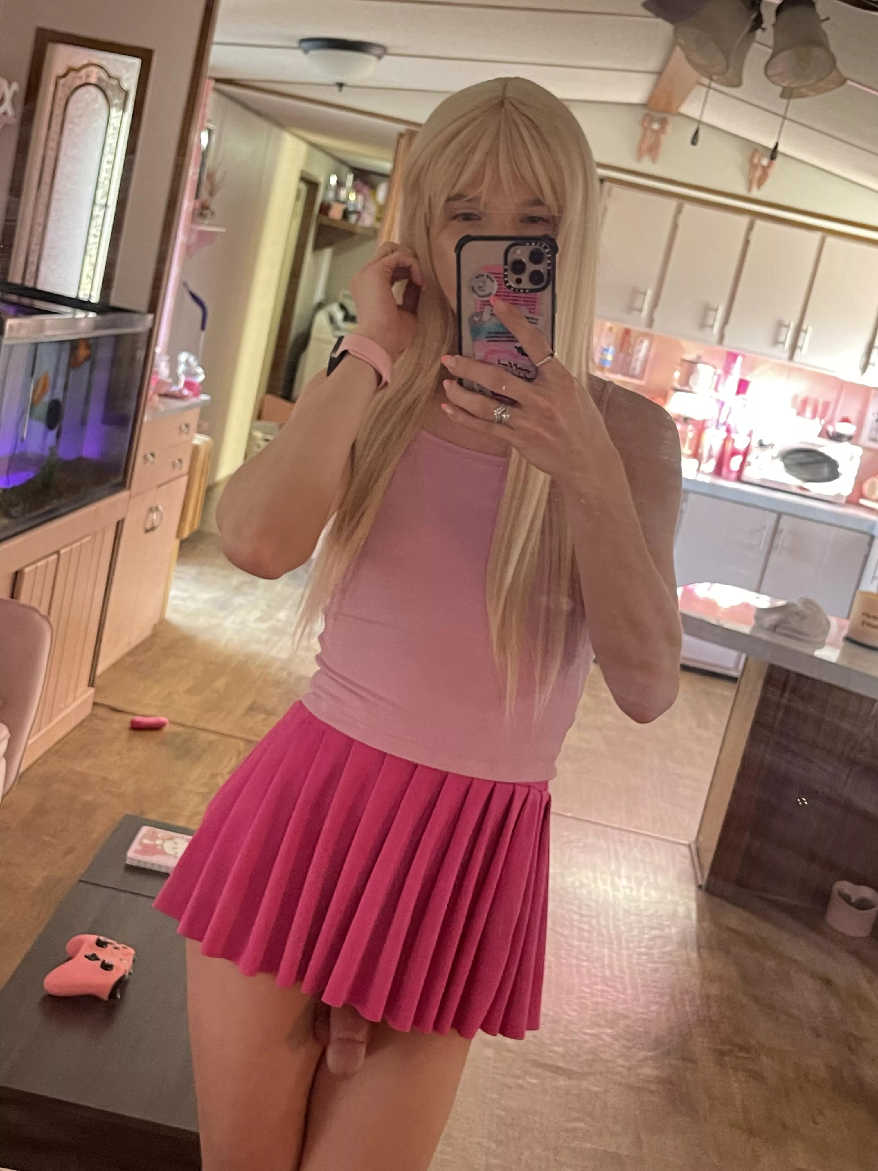 it’s hard to wear short skirts when your thing is too long 🙈 posted by gayprettyboi