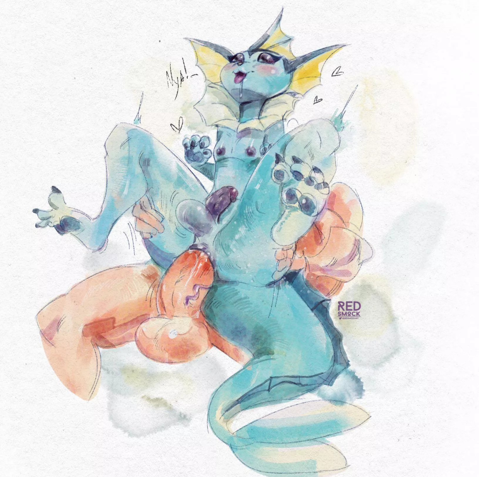 [MM] Having fun with femboy vaporeon (Redsmock) posted by Redsmock