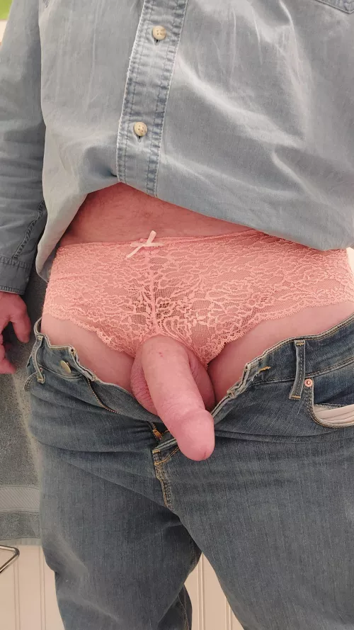 Pink crotchless by pluggedunderdresser