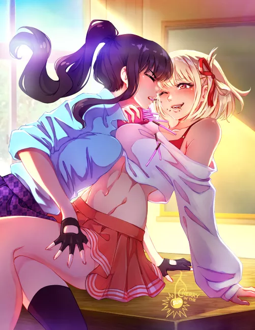 pocky game gone very well [lycoris recoil] by k_on_reddit_