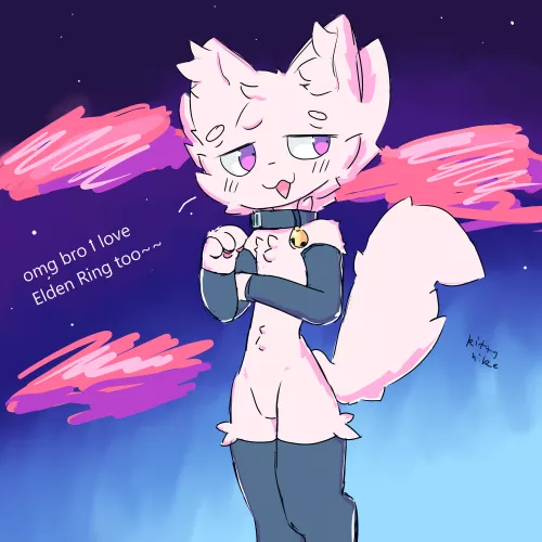 She loves Elden Ring!!! (my art) by Kittyhike