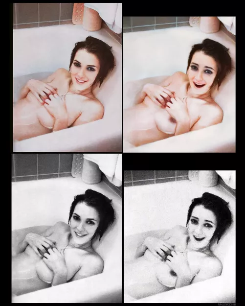 Winona Ryder colorized and upscaled. I included the originals because my last post got deleted because people thought the nip pic was faked. by Miko2000DS88