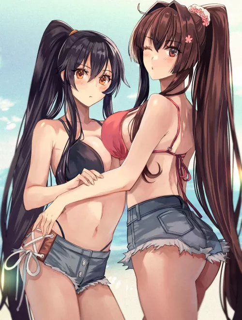 Yamato and Yahagi [Kancolle] by namiaiman
